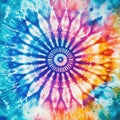 Abstract festive colorful background, Bright round Tie Dye pattern illustration. Generative AI Royalty Free Stock Photo