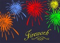 Abstract festive fireworks background. Vector