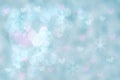 Abstract festive illustration. Abstract festive blurred light blue gradient pink background texture with love bokeh hearts and Royalty Free Stock Photo