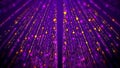 Abstract Festive Perspective View Purple Yellow Shine Blurry Focus Sparkle Dots And Lines Of Light Burst