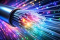 Abstract fiber optics cable technology background Royalty Free Stock Photo