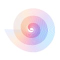 Abstract Fibonacci spiral rainbow design element of blend lines. Golden ratio traditional proportions icon isolated on Royalty Free Stock Photo