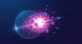 Abstract fiction vector illustration quantum computer technology. Sphere explosion background. Deep learning artificial Royalty Free Stock Photo