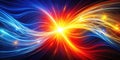 Abstract fiery and icy energy convergence a vibrant cosmic display. Generative AI Royalty Free Stock Photo
