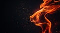 Abstract Fiery Orange Flame Design with Embers Dark Background Royalty Free Stock Photo