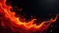 Abstract fiery wave design a dynamic composition of burning embers and glowing particles on a dark background. Generative AI Royalty Free Stock Photo
