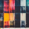 Abstract Figuration: Colorful Panels With Wet Plate Aesthetic Royalty Free Stock Photo