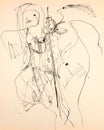 Abstract Figurative Drawing