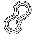 Abstract figure eight shape with three parallel lines Royalty Free Stock Photo