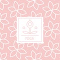 Abstract Figure Pink Yoga Studio Design Card
