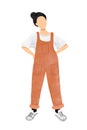 Abstract figure of a woman in an orange jumpsuit. Fashion modern illustration Royalty Free Stock Photo