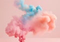 abstract figures of smoke and steam of colors on a white and pale pink background Royalty Free Stock Photo