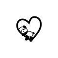 cute panda love and tattoo Royalty Free Stock Photo