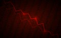 Abstract financial chart with downtrend line graph and numbers in stock market on gradient red color background Royalty Free Stock Photo