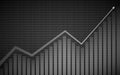 Abstract financial chart with uptrend line graph, bar chart and stock numbers on gray color background Royalty Free Stock Photo
