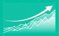 Abstract financial chart with uptrend line graph and numbers in stock market Royalty Free Stock Photo