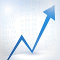 Abstract financial chart with uptrend line graph