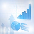 Abstract financial chart with uptrend line graph Royalty Free Stock Photo