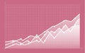 Abstract financial chart with uptrend line graph