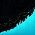 Abstract financial chart with uptrend line graph in stock market on grey background vector design Royalty Free Stock Photo