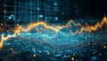 Abstract Financial Data Background. Glowing Lines, Charts, And Market Analytics. Technology Concept. Royalty Free Stock Photo
