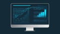 Abstract Financial Data Visualization on Computer Monitor Royalty Free Stock Photo