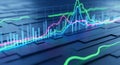 Abstract Financial Data Visualization with Dynamic Charts and Graphs Royalty Free Stock Photo