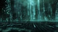 Abstract Financial Data Visualization in Futuristic Digital Grid Concept