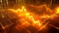 Abstract Financial Market Trends Visualization with Golden Data Graphs and Statistical Analysis Royalty Free Stock Photo