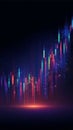 Abstract Financial Trend: Ascending Candlestick Pattern on Dark Background Royalty Free Stock Photo