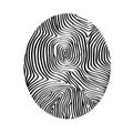 Abstract Finger print icon on white square paper Royalty Free Stock Photo