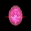 Abstract Fingerprint scan. Letter A. identification and security Royalty Free Stock Photo