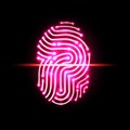 Abstract Fingerprint scan.Letter P.identification and security