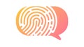 Abstract Fingerprint Speech Bubble, Personal Identity & Data, vector design Generative AI Royalty Free Stock Photo