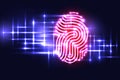 Abstract Fingerprint technology background.Letter P. Royalty Free Stock Photo