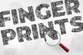 Abstract fingerprints background with magnifying glass Royalty Free Stock Photo