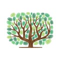Abstract fingerprints tree silhouettes square Royalty Free Stock Photo