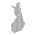 Abstract Finland country silhouette of wavy black repeating line