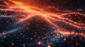 Abstract Fintech Network This dynamic illustration showcases a futuristic network of interconnected nodes representing