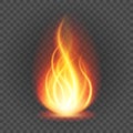 Abstract fire flame light on black background vector illustration. Royalty Free Stock Photo