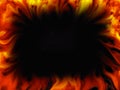 Abstract fire flames frame on  a black background. Royalty Free Stock Photo