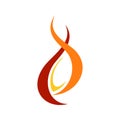 Abstract Fire Flaming Mage Symbol Design