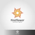 Abstract Fire Flower Logo Royalty Free Stock Photo