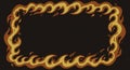 Abstract Fire Frame Design, Fiery Border for Dark Background Royalty Free Stock Photo