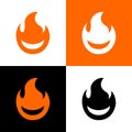 Abstract fire logo design template, flame icon design, ignite symbol vector Royalty Free Stock Photo