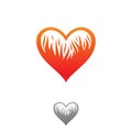 Abstract fire love icon symbol for graphic and web design Royalty Free Stock Photo