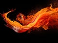 Abstract fire wave splashes. Background for your design Royalty Free Stock Photo