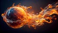 Abstract Fireball with Fluid Forms Generative AI