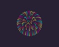 Abstract firework, explosion logo design template. Creative festival, event, celebration flat vector sign symbol
