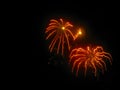 Abstract Fireworks: Orange Squiggles and Gold Dust